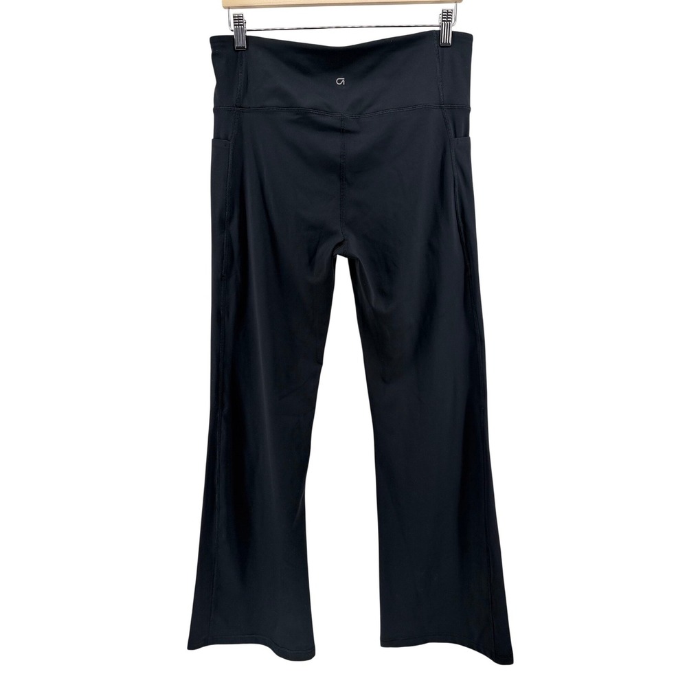 GapFit Womens Black High Rise Flare Leggings Side Pockets Size L Athletic Pants - Picture 4 of 9